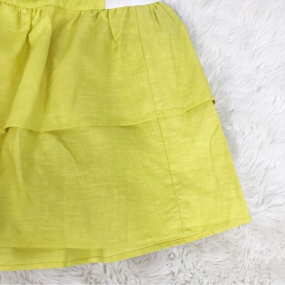 FANM MON Yamile 100% Linen Halter‎ Midi Dress Floral Embroidered Yellow XL New - Picture 8 of 14